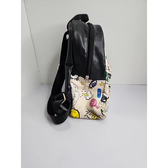 Betsey Johnson POW MEOW Backpack FAUX LEATHER 1980's Retro Comic Retired FLAW - Picture 5 of 15